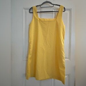 Yellow Square Neck Sleeveless Sundress